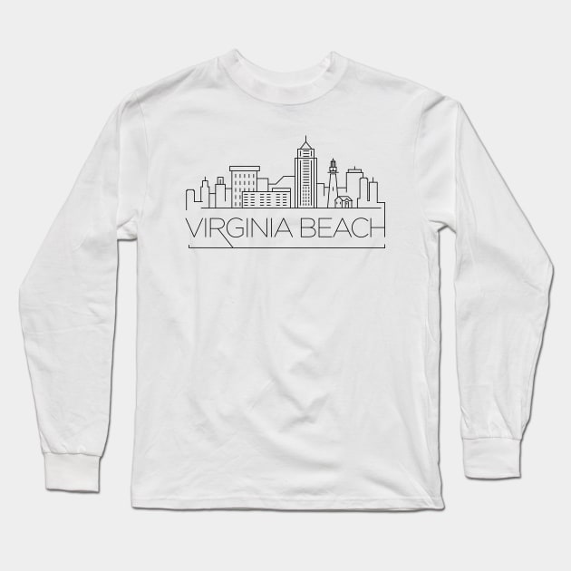 Virginia Beach Minimal Skyline Long Sleeve T-Shirt by kursatunsal